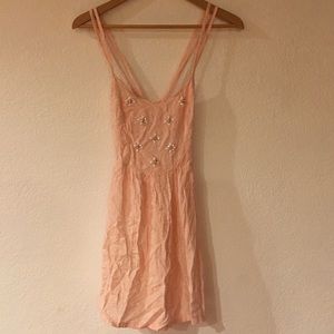 Abercrombie & Fitch Beaded Pink Strappy Dress